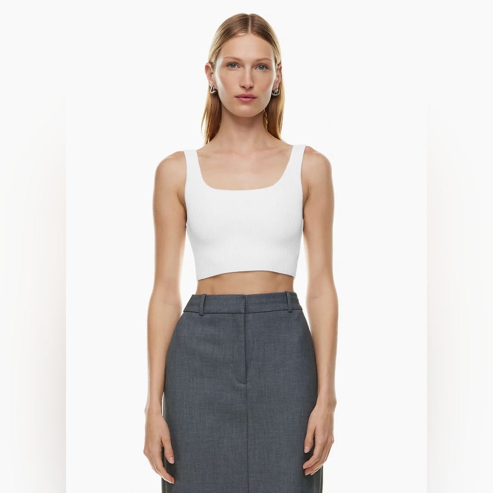 Babaton Sculpt Knit Squareneck Cropped Tank